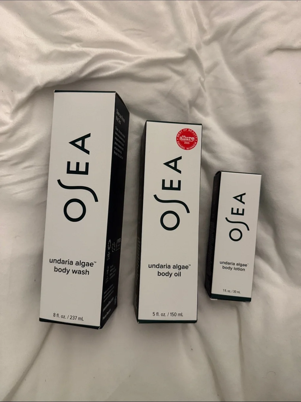 OSEA Undaria Algae Body Wash, Body Oil & Body Lotion Trio - White & Black